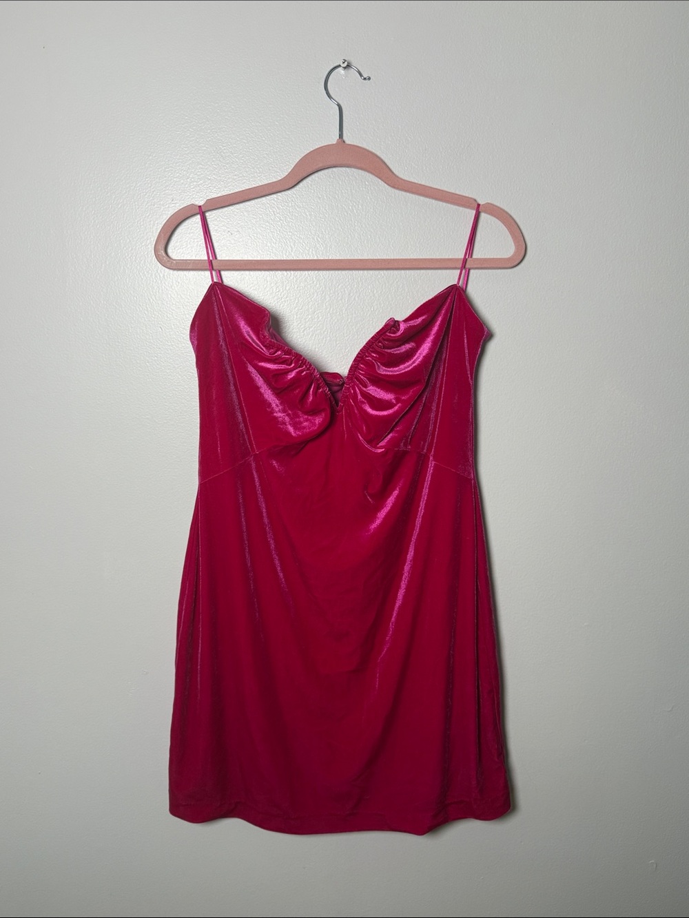 SO Bright Fuchsia Velvet Strapless Dress Size XL